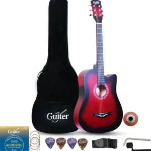 Medellin 38” matt black Acoustic Guitar Linden Wood Rosewood Right Hand Orientation (Black)